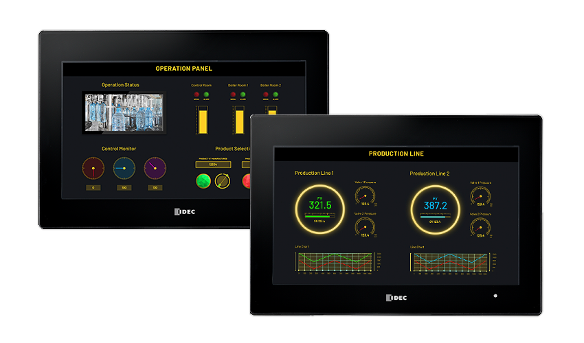 idec HG1B-SB22WF と　HG2B-GS42BFタッチディスプレイ idec HG1B-SB22WF と HG2B-GS42BFタッチディスプレイ